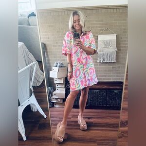 Vibrant Pink Patterned Dress